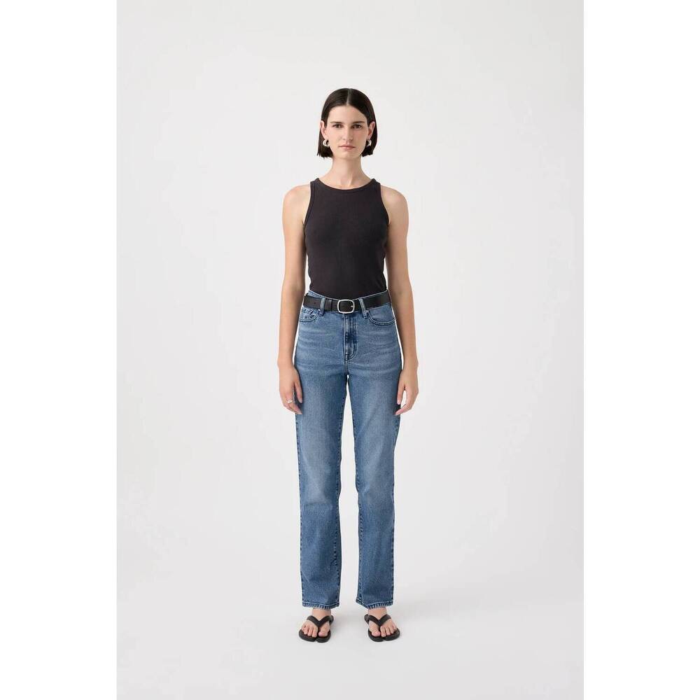 NEW OUTLAND DENIM zoe high straight jeans in twilight
